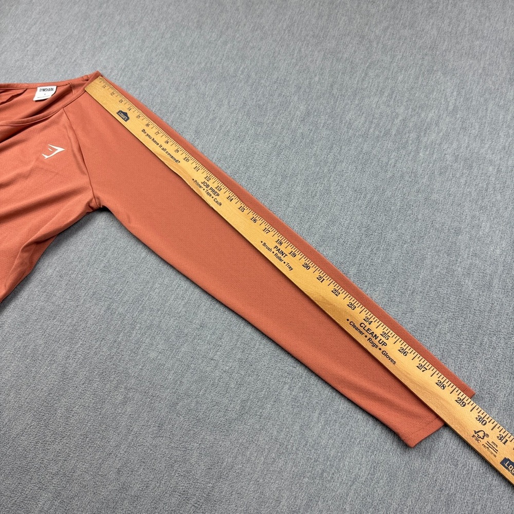 Gymshark Crop Top Womens‎ Large Orange Training Long Sleeve Workout Gym Athletic - Picture 7 of 9